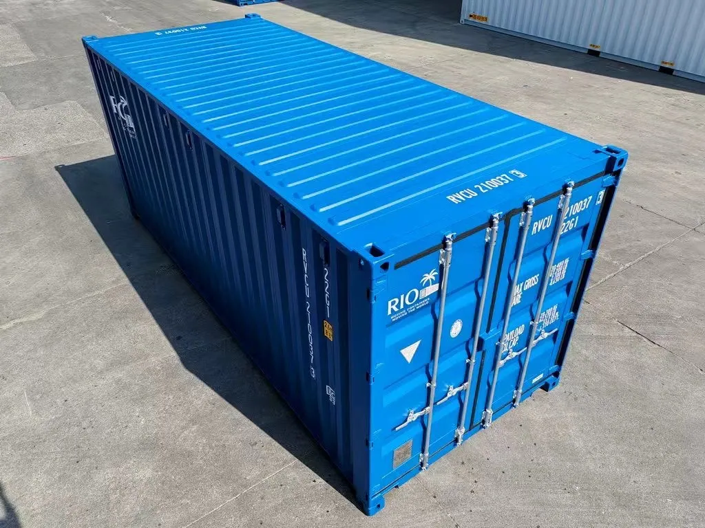 New 20 ft dry container painted RAL 5010 gentian blue