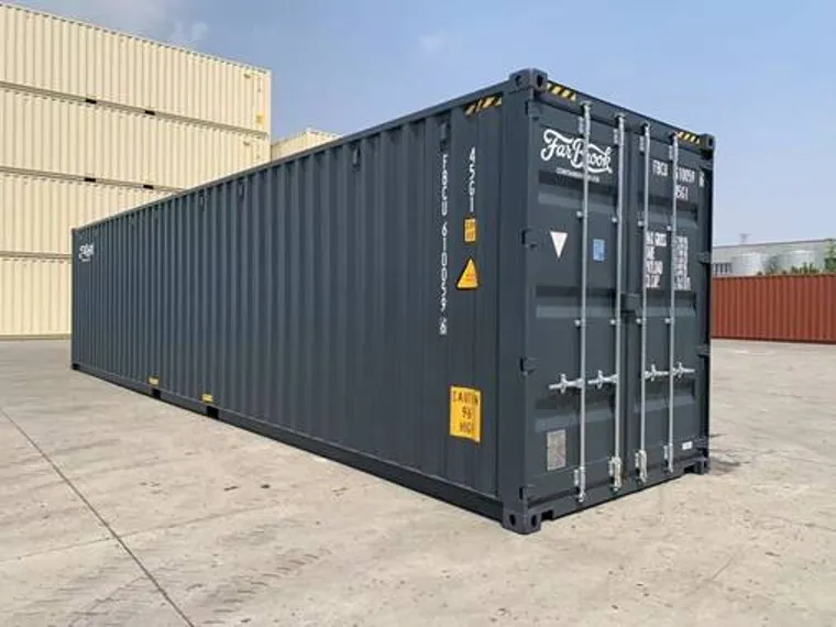 New 40 ft high cube container painted RAL 7016 anthracite grey