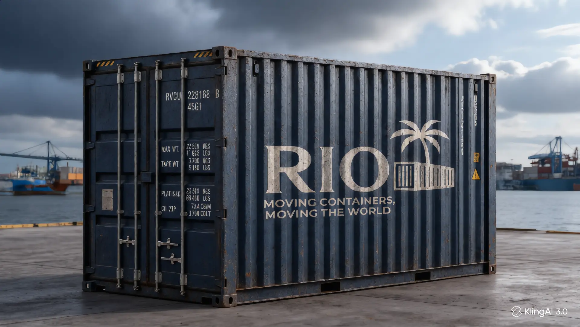 20 foot standard steel shipping container with closed cargo doors
